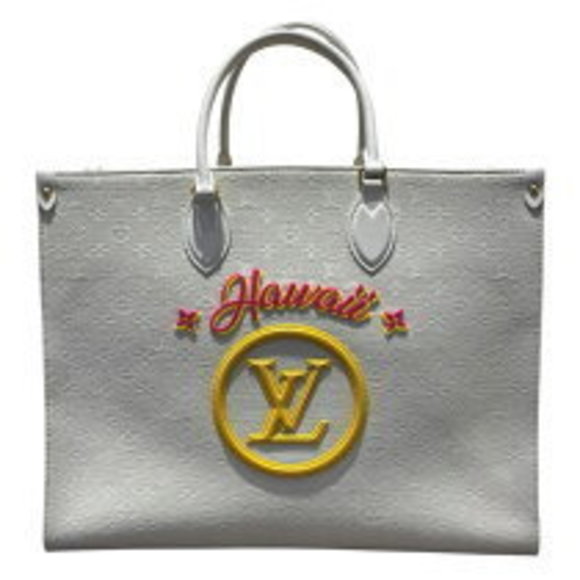 Louis Vuitton On the Go GM Hawaii White Campus Tote Bag - Picture 1 of 5